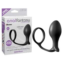 AFC Ass-Gasm Cock Ring Advanced Plug - Black