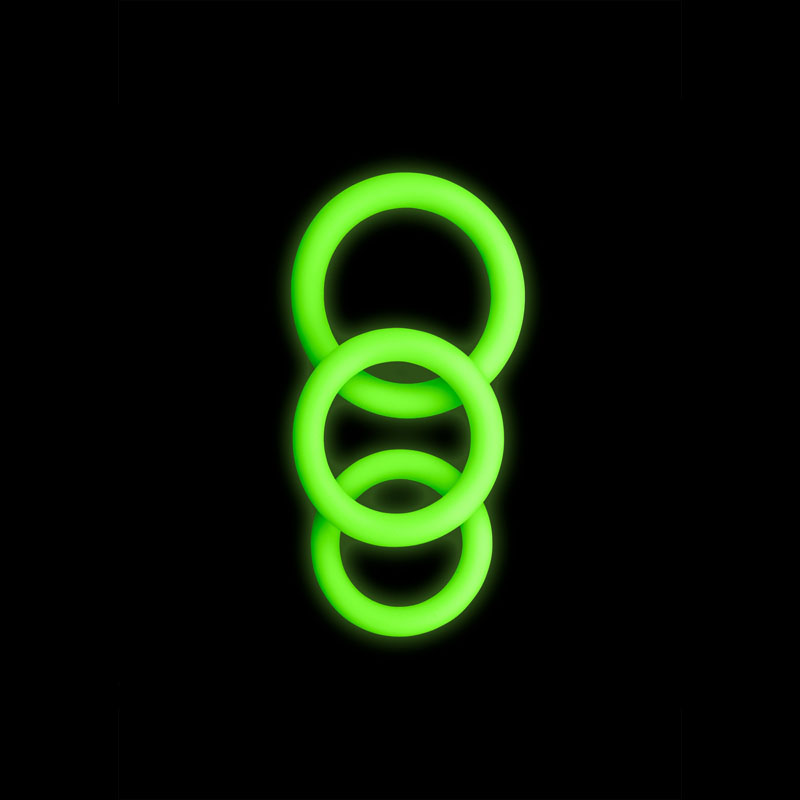 OUCH! Glow in Dark Cock Ring Set - 3 Pack