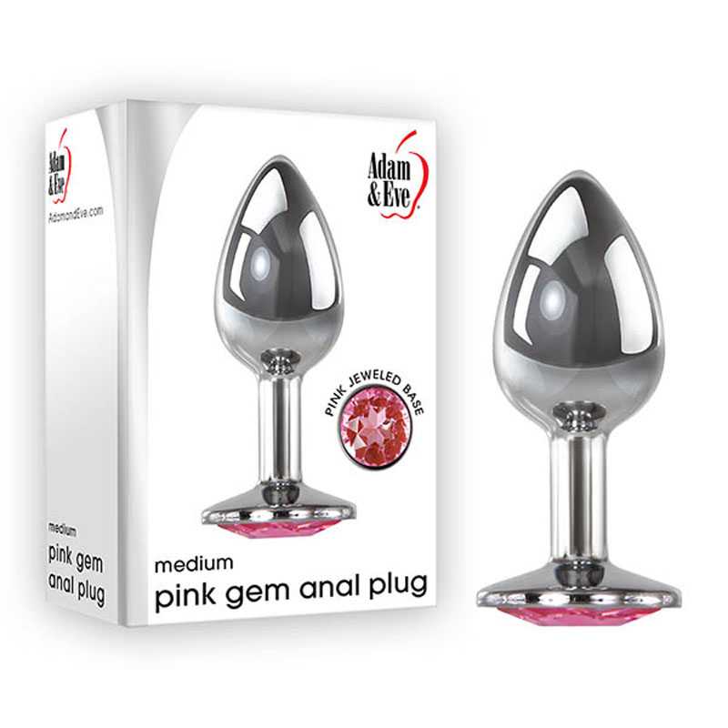 Adam & Eve PINK CLEAR GEM ANAL PLUG - Medium