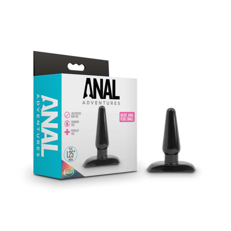 Anal Adventures Basic Anal Plug - Small Black