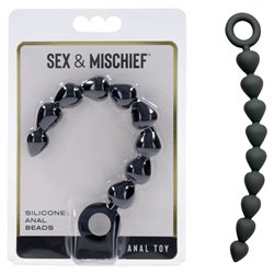 S&M Black Silicone Anal Beads