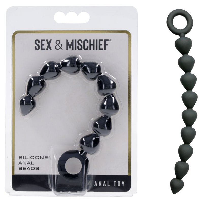 S&M Black Silicone Anal Beads