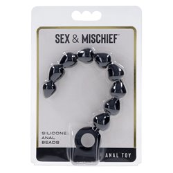 S&M Black Silicone Anal Beads