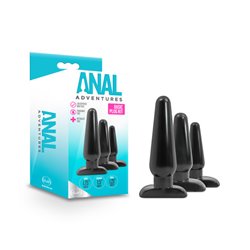 Anal Adventures Basic Plug Kit - Black 