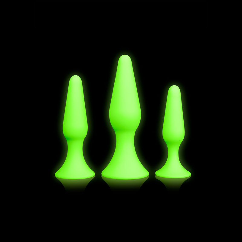 OUCH! Glow in Dark Butt Plug Set