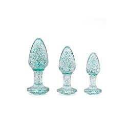 Adam & Eve GLITTER GEM BUTT PLUG SET - Blue