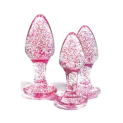 Adam & Eve GLITTER GEM BUTT PLUG SET - Pink