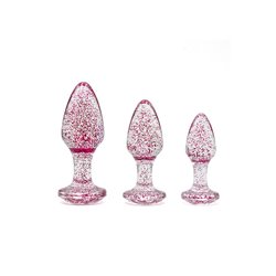 Adam & Eve GLITTER GEM BUTT PLUG SET - Pink