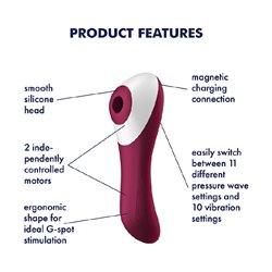 Satisfyer Dual Crush Air Pulse Vibrator - Red