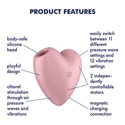 Satisfyer Cutie Heart Air Pulse - Light Pink