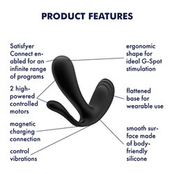 Satisfyer Top Secret + Vibe App Control - Black