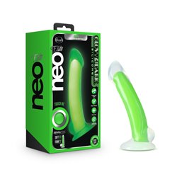 Neo Elite Glow Omnia 7'' DD Dildo - Green