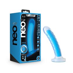 Neo Elite Glow Tao 7'' DD Dildo - Blue