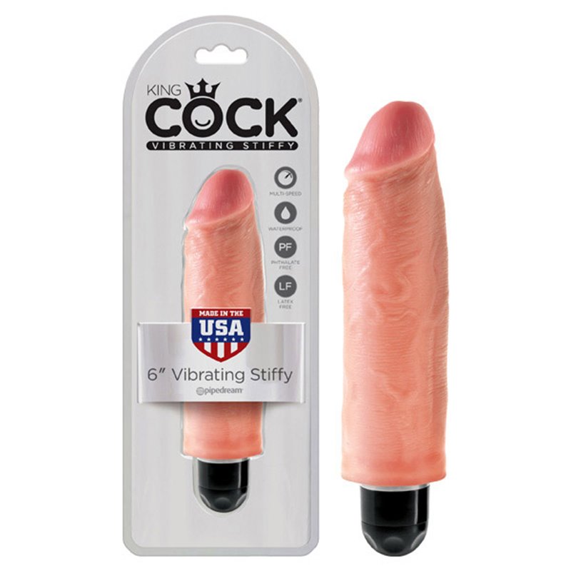 King Cock 6'' Vibrating Stiffy - Flesh