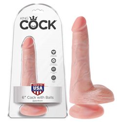 King Cock 6'' Cock with Balls - Flesh