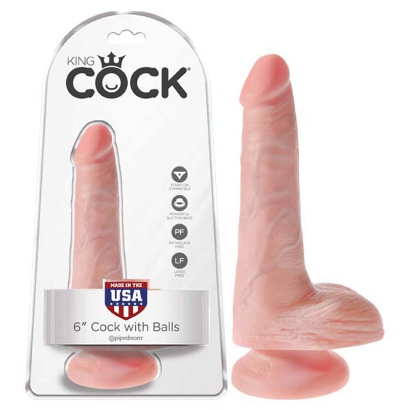 King Cock 6'' Cock with Balls - Flesh