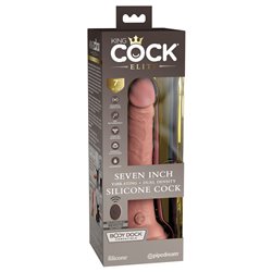 King Cock Elite 7'' Vibr DD Cock + Remote - Flesh