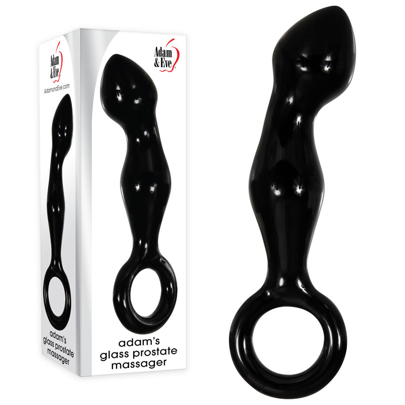 Adam & Eve ADAMS GLASS PROSTATE MASSAGER - Black