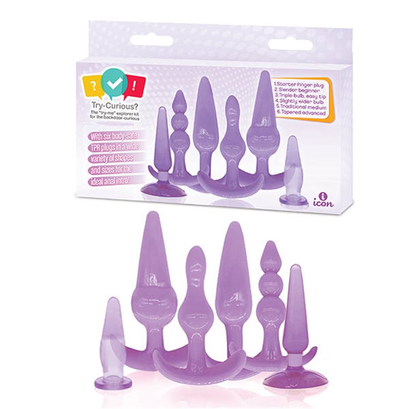 Try-Curious, Anal Plug Kit, Purple