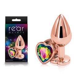 Rear Assets Rose Gold Heart - Medium - Rainbow