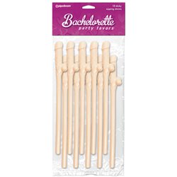 BP Dicky Sipping Straws - 10 Pack Flesh