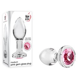 Adam & Eve PINK GEM GLASS PLUG MEDIUM