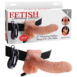 FFS 7'' Vibr Hollow Strap-On with Balls - Flesh