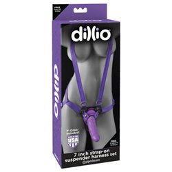 Dillio - 7'' Strap-On Suspender Harness - Purple