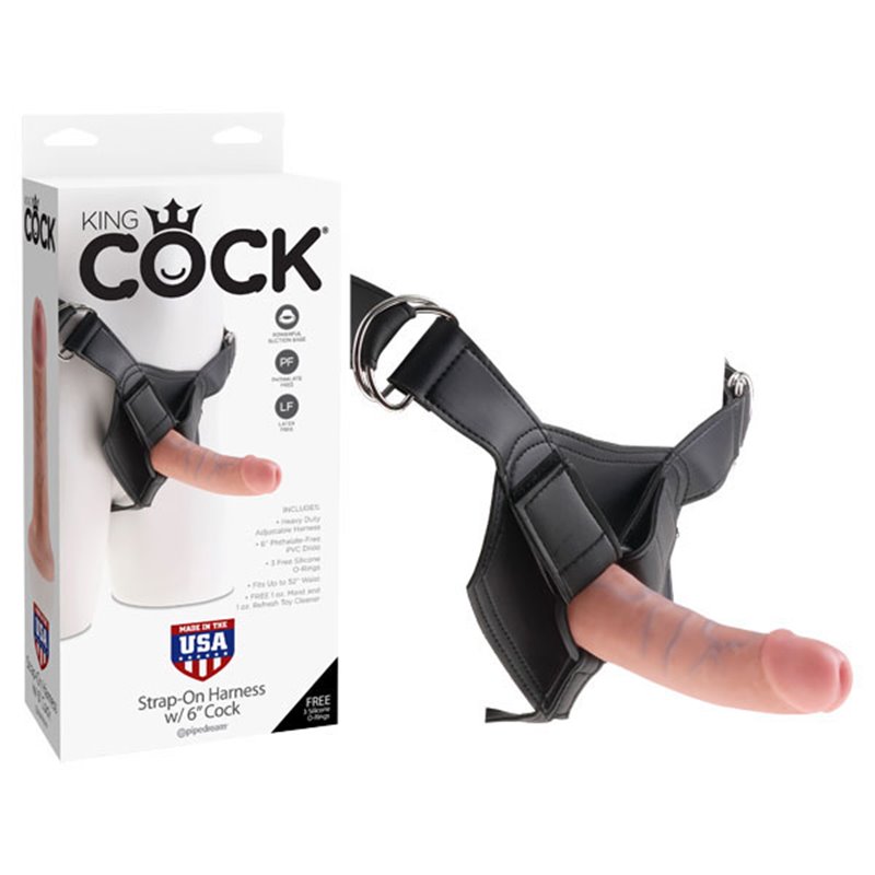 King Cock Strap-On Harness w/ 6'' Cock - Flesh