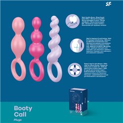 Satisfyer Booty Call Plugs - Coloured 3 Pack