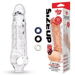 Size Up 1 Inch See-Thru Stretch Penis Extender