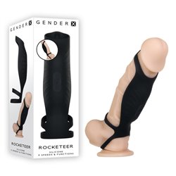 Gender X ROCKETEER Vibrating Sleeve - Black