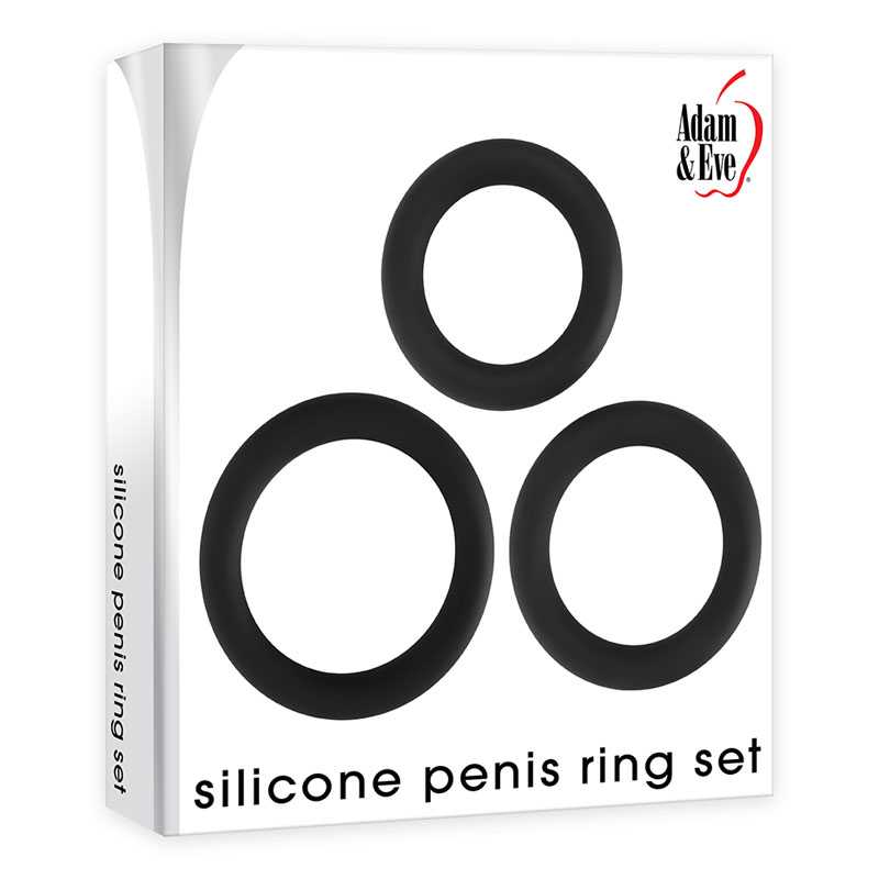 Adam & Eve SILICONE PENIS RING SET - Black