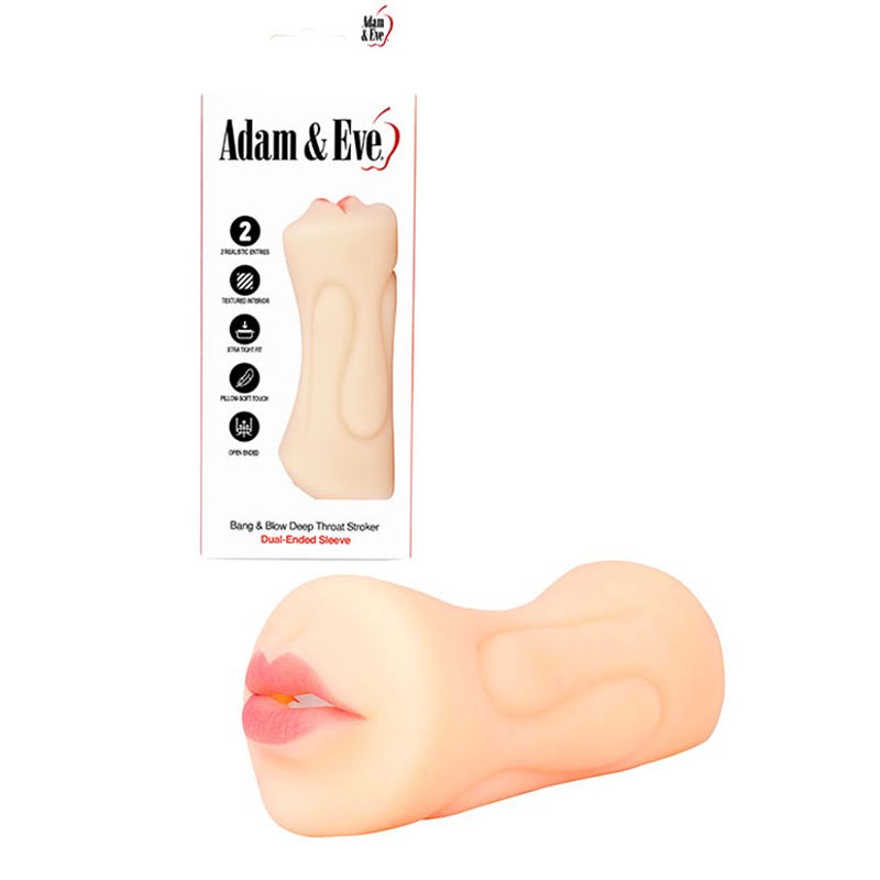 Adam & Eve BANG & BLOW Deep Throat Stroker - Flesh