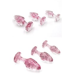 Adam & Eve GLITTER GEM BUTT PLUG SET - Pink