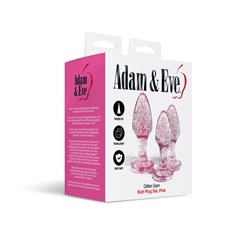 Adam & Eve GLITTER GEM BUTT PLUG SET - Pink