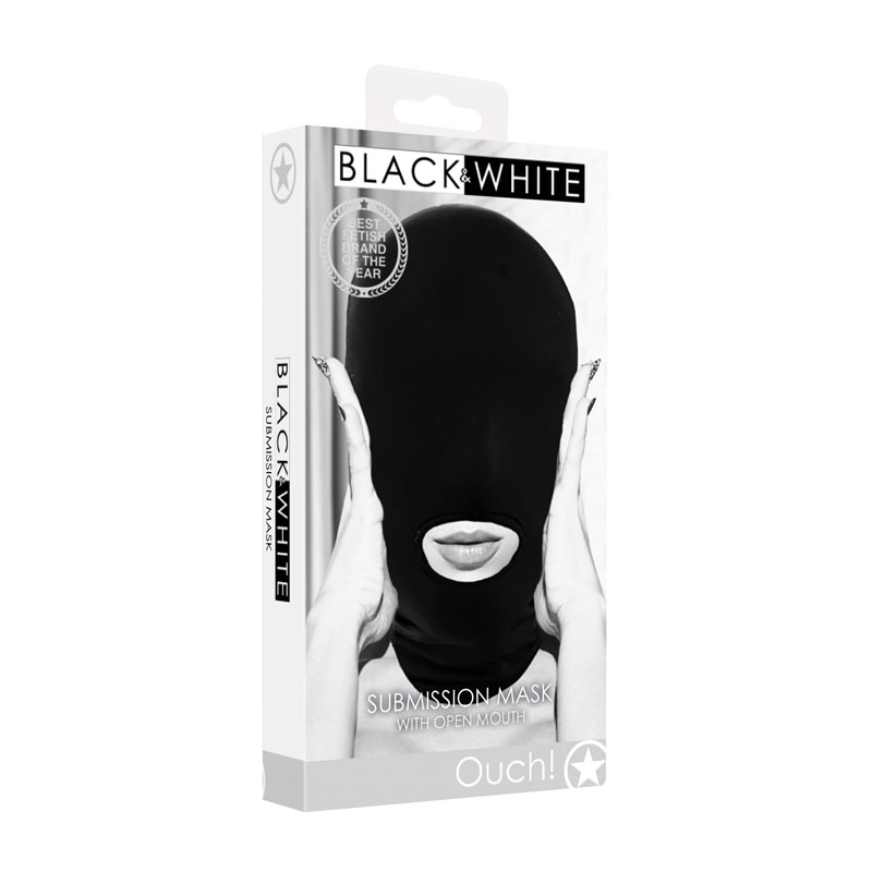 OUCH! BW Submission Mask With Open Mouth