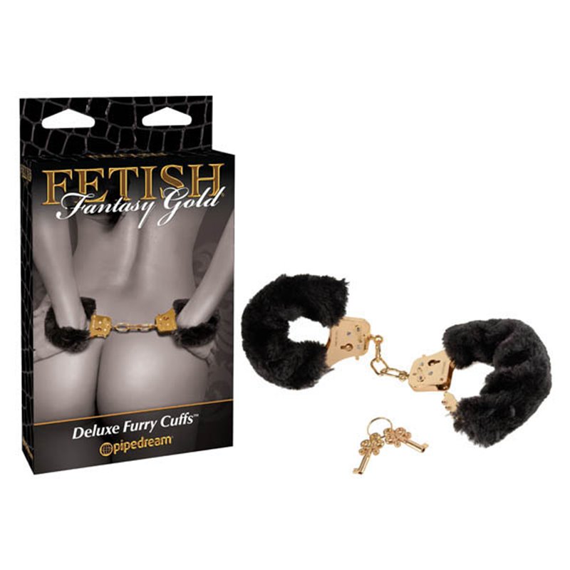 FF Gold Deluxe Furry Cuffs - Gold