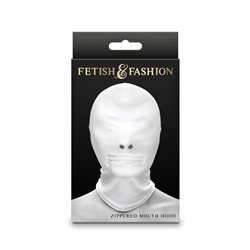 Fetish & Fashion - Zippered Mouth Hood - White