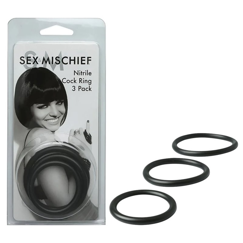 S&M Nitrile Cock Ring 3 Pack