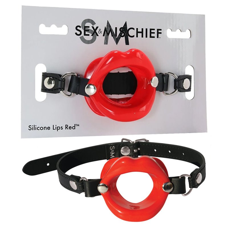 S&M Silicone Lips Mouth Gag - Red