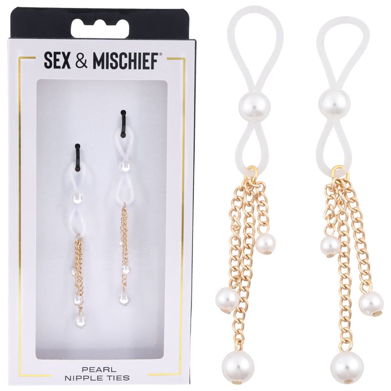 S&M Pearl Nipple Ties