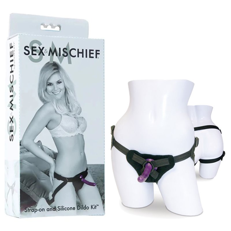 S&M Strap-On & Silicone Dildo Kit