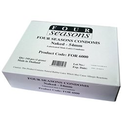 Four Seasons Naked Classic Condoms - Bulk Box 144