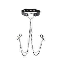 S&M Amor Collar with Nipple Clamps