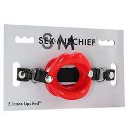 S&M Silicone Lips Mouth Gag - Red