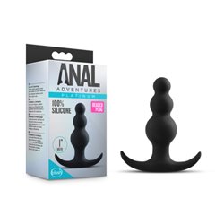 Anal Adventures Platinum Beaded Plug - Black