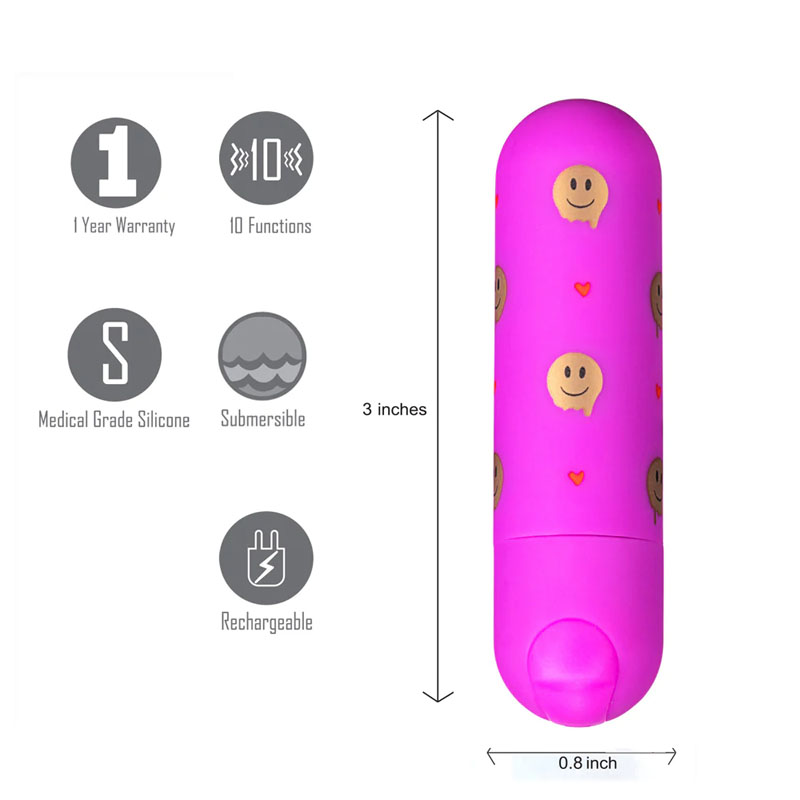 Maia GIGGLY Rechargeable Bullet - Emoji Pink