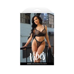 VIBES BADDIE Longline Bralette & Panty - M/L