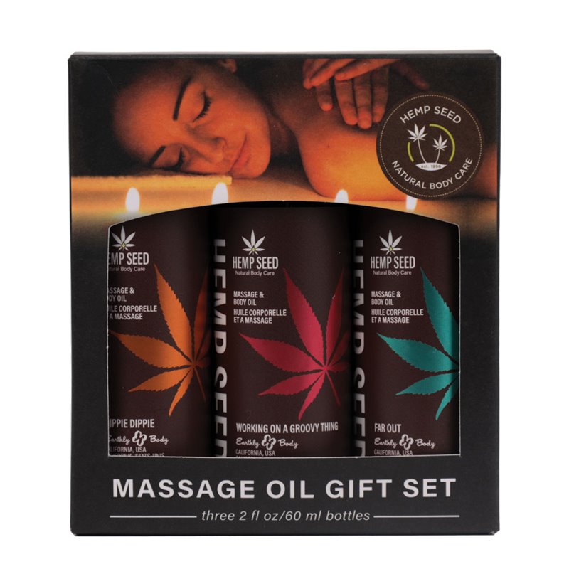 EB Hemp Seed Massage Oil Gift Set - 3 Pack